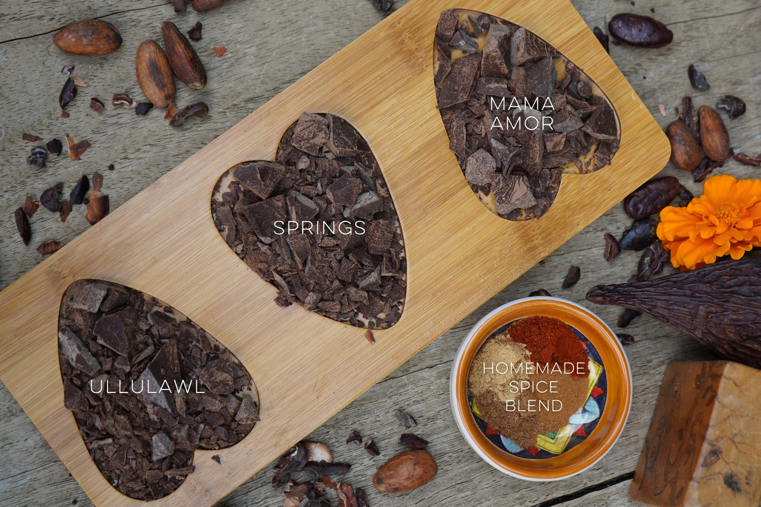 Ritual Cacao ceremony organic drinking chocolate -Open Heart blend -  Integrity Cacao